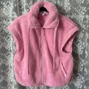 Pink Sherpa & Puffer Mix Zip-Up Vest
